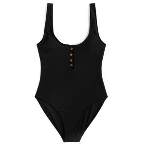 Front Button One Piece Swimsuit